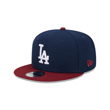 Load image into Gallery viewer, (Youth) Los Angeles Dodgers New Era MLB 9FIFTY 950 Kid Snapback Cap Hat Navy Blue Crown Maroon Visor White Logo (2-Tone Color Pack)