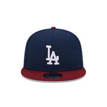 Load image into Gallery viewer, (Youth) Los Angeles Dodgers New Era MLB 9FIFTY 950 Kid Snapback Cap Hat Navy Blue Crown Maroon Visor White Logo (2-Tone Color Pack)