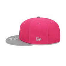 Load image into Gallery viewer, (Youth) Los Angeles Dodgers New Era MLB 9FIFTY 950 Kid Snapback Cap Hat Pink Crown Gray Visor Gray Logo (2-Tone Color Pack)