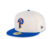 Load image into Gallery viewer, San Diego Padres New Era MLB 59FIFTY 5950 Fitted Cap Hat Cream Crown Royal Blue Visor Royal Blue/Red/Yellow Logo 1998 World Series Side Patch Gray UV