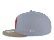 Load image into Gallery viewer, Mexico New Era WBC World Baseball Classic 59FIFTY 5950 Fitted Cap Hat Gray Crown Khaki Visor Metallic Red/Pink/White Gradient Logo Mexico Flag Side Patch