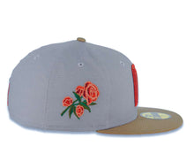 Load image into Gallery viewer, Mexico New Era WBC World Baseball Classic 59FIFTY 5950 Fitted Cap Hat Gray Crown Khaki Visor Metallic Red/Pink/White Gradient Logo Mexico Flag Side Patch