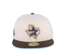 Load image into Gallery viewer, Houston Astros New Era MLB 59FIFTY 5950 Fitted Cap Hat Cream Crown Brown Visor Brown/Metallic Gold Logo Stadium Side Patch Gray UV