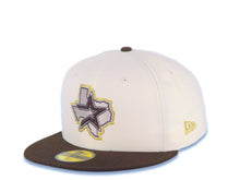 Load image into Gallery viewer, Houston Astros New Era MLB 59FIFTY 5950 Fitted Cap Hat Cream Crown Brown Visor Brown/Metallic Gold Logo Stadium Side Patch Gray UV