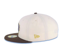 Load image into Gallery viewer, Houston Astros New Era MLB 59FIFTY 5950 Fitted Cap Hat Cream Crown Brown Visor Brown/Metallic Gold Logo Stadium Side Patch Gray UV