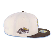 Load image into Gallery viewer, Houston Astros New Era MLB 59FIFTY 5950 Fitted Cap Hat Cream Crown Brown Visor Brown/Metallic Gold Logo Stadium Side Patch Gray UV