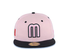 Load image into Gallery viewer, Mexico New Era WBC World Baseball Classic 59FIFTY 5950 Fitted Cap Hat Pink Crown Black Visor White/Dark Pink/Black Logo Mexico Flag Side Patch Green UV