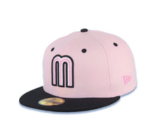 Load image into Gallery viewer, Mexico New Era WBC World Baseball Classic 59FIFTY 5950 Fitted Cap Hat Pink Crown Black Visor White/Dark Pink/Black Logo Mexico Flag Side Patch Green UV