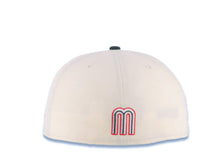 Load image into Gallery viewer, Mexico New Era WBC World Baseball Classic 59FIFTY 5950 Fitted Cap Hat Cream Crown Dark Green Visor White/Dark Green/Red Logo Mexico Flag Side Patch