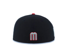 Load image into Gallery viewer, Mexico New Era WBC World Baseball Classic 59FIFTY 5950 Fitted Cap Hat Black Crown Red Visor Red/White/Green Logo Mexico Flag Side Patch Green UV