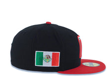 Load image into Gallery viewer, Mexico New Era WBC World Baseball Classic 59FIFTY 5950 Fitted Cap Hat Black Crown Red Visor Red/White/Green Logo Mexico Flag Side Patch Green UV