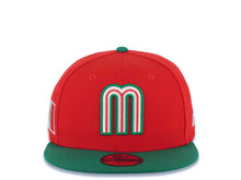Load image into Gallery viewer, Mexico New Era WBC World Baseball Classic 59FIFTY 5950 Fitted Cap Hat Red Crown Green Visor White/Green/Red Logo Mexico Flag Side Patch Gray UV
