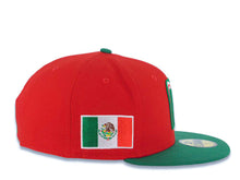 Load image into Gallery viewer, Mexico New Era WBC World Baseball Classic 59FIFTY 5950 Fitted Cap Hat Red Crown Green Visor White/Green/Red Logo Mexico Flag Side Patch Gray UV