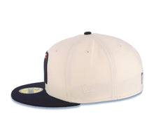 Load image into Gallery viewer, Mexico New Era WBC World Baseball Classic 59FIFTY 5950 Fitted Cap Hat Cream Crown Navy Blue Visor Orange/Navy Blue Logo Mexico Flag Side Patch Green UV
