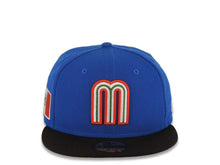 Load image into Gallery viewer, Mexico New Era WBC World Baseball Classic 59FIFTY 5950 Fitted Cap Hat Royal Blue Crown Black Visor Team Color Logo Mexico Flag Side Patch