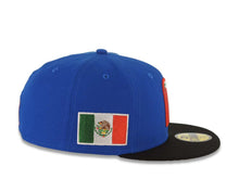 Load image into Gallery viewer, Mexico New Era WBC World Baseball Classic 59FIFTY 5950 Fitted Cap Hat Royal Blue Crown Black Visor Team Color Logo Mexico Flag Side Patch