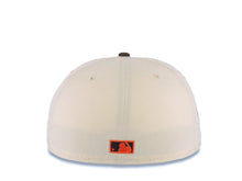 Load image into Gallery viewer, San Diego Padres New Era MLB 59FIFTY 5950 Fitted Cap Hat Cream Crown Brown Visor Brown/Orange Script Logo 40th Anniversary Side Patch Cream UV