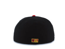 Load image into Gallery viewer, San Diego Padres New Era MLB 59FIFTY 5950 Fitted Cap Hat Black Crown Red Visor Metallic Red/White/Metallic Gold Logo 40th Anniversary Side Patch Gray UV