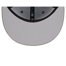 Load image into Gallery viewer, Chicago Cubs New Era MLB 59FIFTY 5950 Fitted Life Style Sprouted Cap Hat Navy Blue Crown Olive Visor Green/Red Logo 100th Anniversary Side Patch