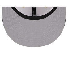 Load image into Gallery viewer, Seattle Mariners New Era MLB 59FIFTY 5950 Fitted Wildlife Cap Hat Cream Crown Black Visor Metallic Black Logo Whale Side Patch