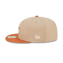 Load image into Gallery viewer, Houston Astros New Era MLB 59FIFTY 5950 Fitted Wildlife Cap Hat Wheat Crown Dark Orange Visor White/Metallic Orange Logo Turtle Side Patch