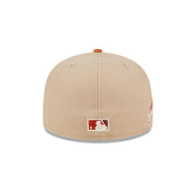 Load image into Gallery viewer, Texas Rangers New Era MLB 59FIFTY 5950 Fitted Wildlife Cap Hat Wheat Crown Dark Orange Visor White/Red Logo Turtle Side Patch