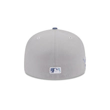 Load image into Gallery viewer, Los Angeles Dodgers New Era MLB 59FIFTY 5950 Fitted Wildlife Cap Hat Gray Crown Dark Sky Blue Visor Dark Blue Logo Shark Side Patch