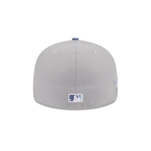 Load image into Gallery viewer, New York Yankees New Era MLB 59FIFTY 5950 Fitted Wildlife Cap Hat Gray Crown Dark Sky Blue Visor Dark Blue Logo Shark Side Patch