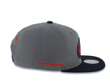 Load image into Gallery viewer, Detroit Red Wings Mitchell & Ness NHL Snapback Cap Hat Dark Gray Crown Black Visor Black/Red Logo Red UV