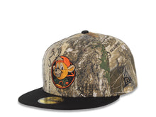 Load image into Gallery viewer, Chicago Cubs New Era MLB 59FIFTY 5950 Fitted Cap Hat Real Tree Edge Camo Crown Black Visor Dark Brown/Orange Logo Be Alert For Foul Balls Side Patch