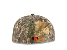 Load image into Gallery viewer, Chicago Cubs New Era MLB 59FIFTY 5950 Fitted Cap Hat Real Tree Edge Camo Crown Black Visor Dark Brown/Orange Logo Be Alert For Foul Balls Side Patch