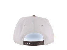 Load image into Gallery viewer, San Diego Padres New Era MLB 9FORTY 940 Adjustable A-Frame Cap Hat Gray Crown Brown Visor Glow White/Pink/Metallic Gold Logo Catching Friar Side Patch