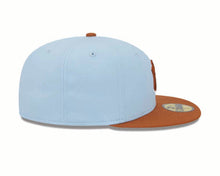 Load image into Gallery viewer, New York Yankees New Era MLB 59FIFTY 5950 Fitted Cap Hat Sky Blue Crown Dark Orange Visor Dark Orange Logo (2-Tone Color Pack)