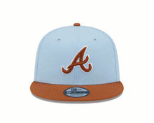 Load image into Gallery viewer, Atlanta Braves New Era MLB 9FIFTY 950 Snapback Cap Hat Dark Sky Blue Crown Dark Orange Visor Dark Orange Logo (2-Tone Color Pack)