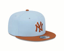 Load image into Gallery viewer, New York Yankees New Era MLB 9FIFTY 950 Snapback Cap Hat Dark Sky Blue Crown Dark Brown Visor Dark Brown/White Logo (2-Tone Color Pack)
