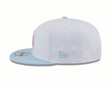 Load image into Gallery viewer, San Diego Padres New Era MLB 9FIFTY 950 Snapback Cap Hat White Crown Dark Sky Blue Visor Pink/Blue Logo (2-Tone Color Pack)