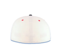 Load image into Gallery viewer, San Diego Padres New Era MLB 59FIFTY 5950 Fitted Cap Hat Cream Crown Black Visor Black/Red Logo Batterman Batty Side Patch Gray Logo