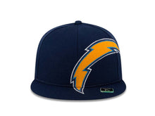 Load image into Gallery viewer, San Diego Chargers Reebok NFL Fitted Cap Hat Navy Crown/Visor Team Color Superlogo Big Large Logo