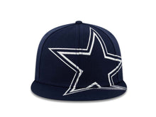 Load image into Gallery viewer, Dallas Cowboys Reebok Fitted Cap Hat Navy Crown/Visor Team Color Superlogo Big Large Logo
