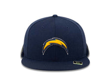Load image into Gallery viewer, San Diego Chargers Reebok NFL Fitted Cap Hat Navy Crown/Visor Team Color Logo With Ear Band