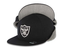 Load image into Gallery viewer, Oakland Raiders Reebok NFL Fitted Cap Hat Black Crown/Visor Team Color Logo With Ear Band