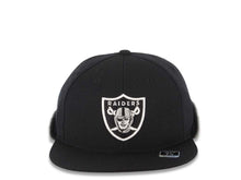 Load image into Gallery viewer, Oakland Raiders Reebok NFL Fitted Cap Hat Black Crown/Visor Team Color Logo With Ear Band