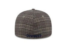 Load image into Gallery viewer, Dallas Cowboys Reebok Fitted Cap Hat Brown Plaid Crown/Visor Navy Logo