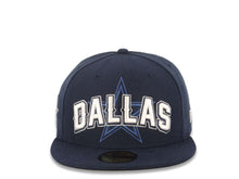 Load image into Gallery viewer, Dallas Cowboys New Era NFL 59FIFTY 5950 Fitted Cap Hat Light Navy Blue Crown/Visor White Script Logo (2012 Draft)
