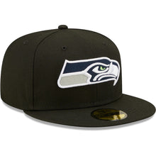 Load image into Gallery viewer, Seattle Seahawks New Era NFL 59FIFTY 5950 Fitted Cap Hat Black Crown/Visor Team Color Logo