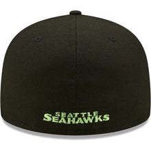 Load image into Gallery viewer, Seattle Seahawks New Era NFL 59FIFTY 5950 Fitted Cap Hat Black Crown/Visor Team Color Logo
