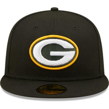 Load image into Gallery viewer, Green Bay Packers New Era NFL 59FIFTY 5950 Fitted Cap Hat Black Crown/Visor Team Color Logo