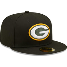Load image into Gallery viewer, Green Bay Packers New Era NFL 59FIFTY 5950 Fitted Cap Hat Black Crown/Visor Team Color Logo