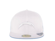 Load image into Gallery viewer, San Diego Chargers New Era NFL 59FIFTY 5950 Fitted Cap Hat All White Crown/Visor White/Gray Logo