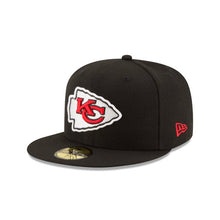 Load image into Gallery viewer, Kansas City Chiefs New Era NFL 59FIFTY 5950 Fitted Cap Hat Black Crown/Visor Team Color Logo